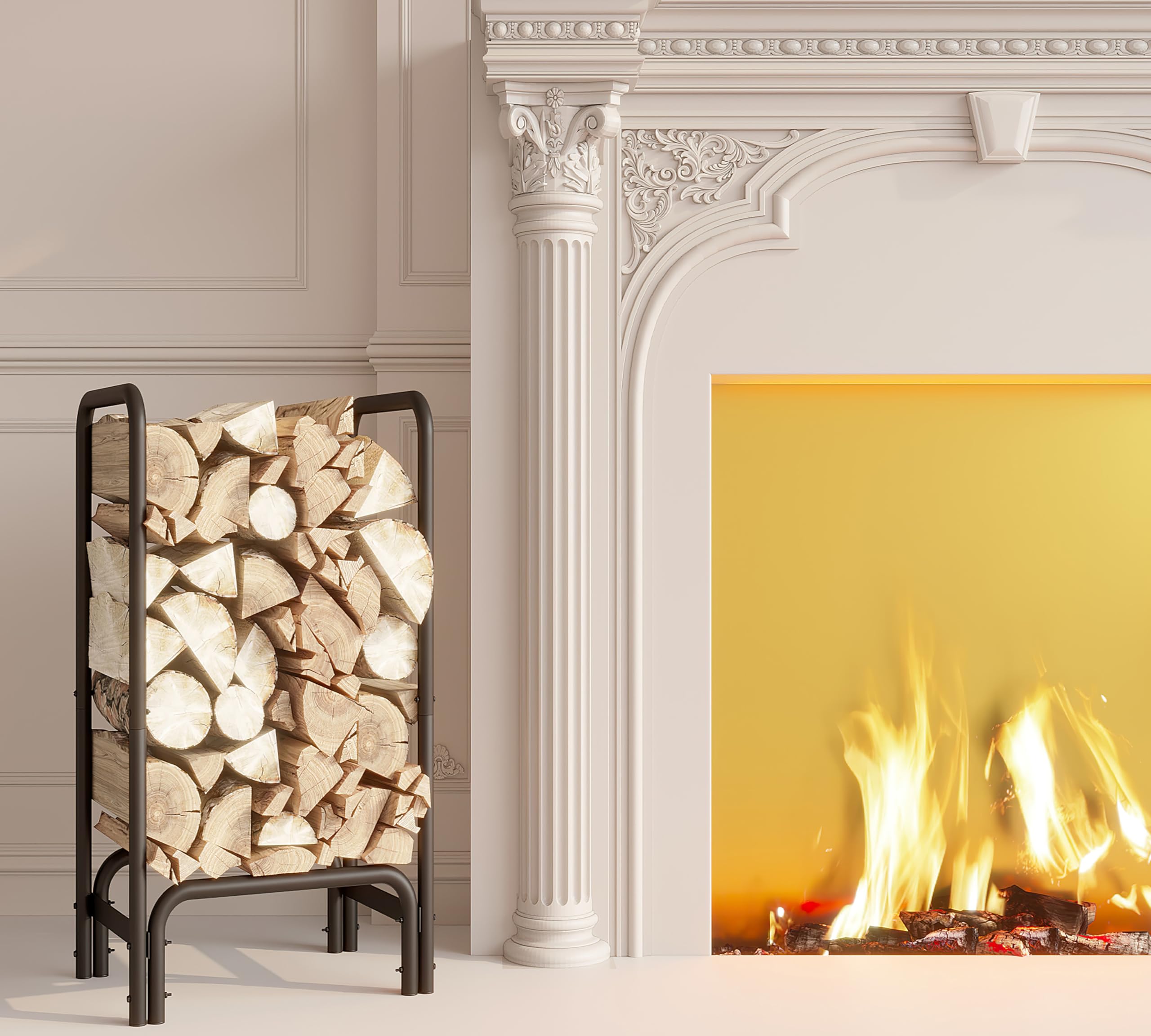 Kingson detachable log holder offers easy disassembly for indoor or outdoor use.