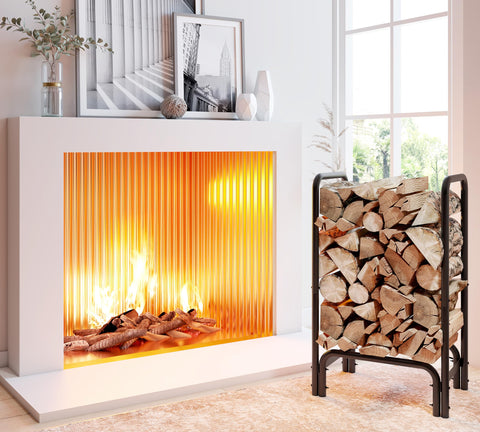 Kingson sturdy round-tube construction provides stable firewood storage.