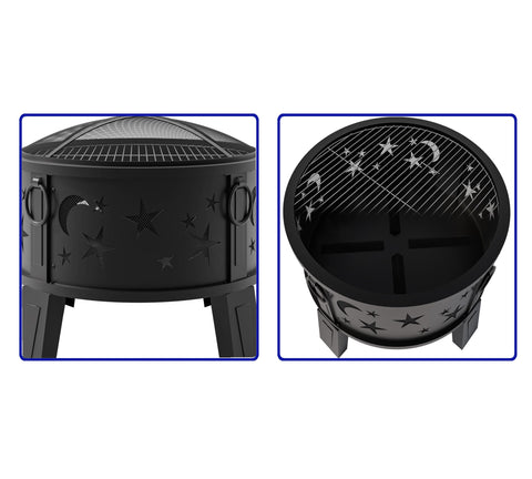 Kingson removable grill mesh for outdoor cooking over wood fire