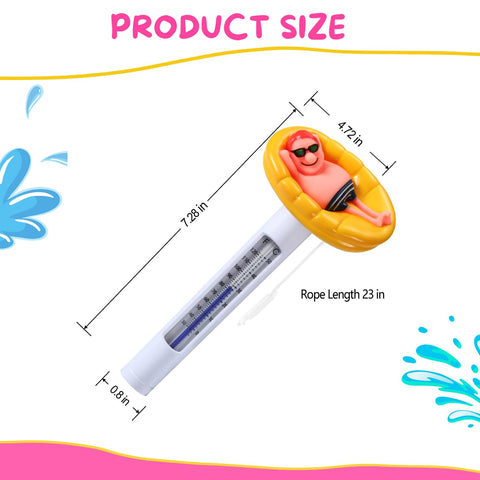 Kingsource thermometer front view with string for easy reading.
