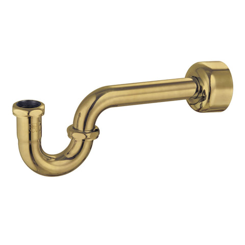 Kingston Brass Fauceture CC8147 Circlet Brushed Brass P-Trap view highlighting durable 18-gauge brass construction