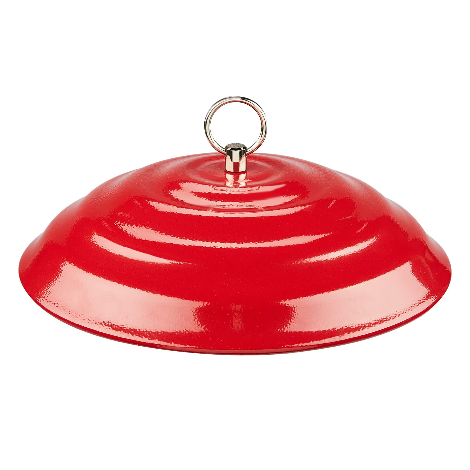 Kingsyard 11.5-inch metal weather dome shielding feeders from rain and snow.