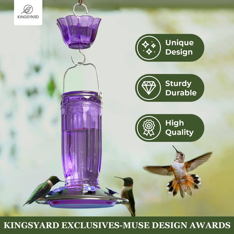 Kingsyard 2-pack glass feeder for outdoors offers easy refilling