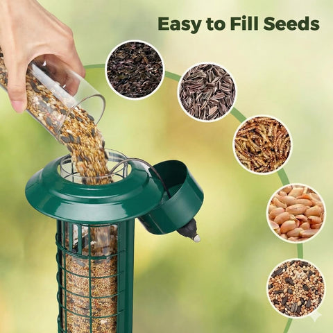 Kingsyard 3 lb capacity holds mixed seed for small wildbirds.