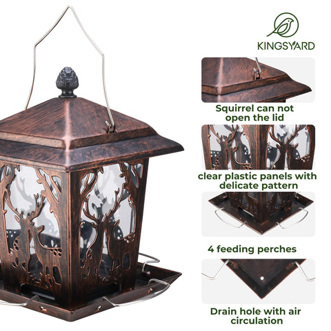 Antique copper roof detail provides stylish and protective coverage.