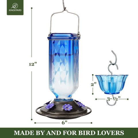 Kingsyard bee-guard hummingbird feeder minimizes bee access near nectar.