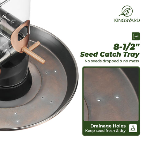 Kingsyard clear viewing window lets you check seed levels.