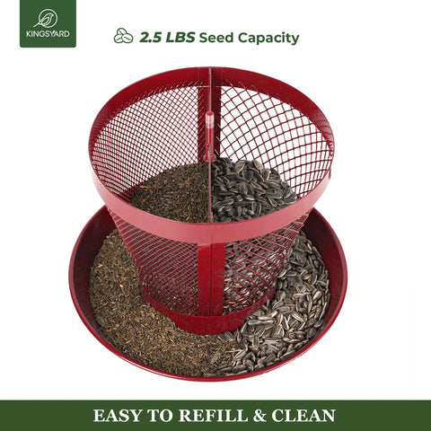 Durable Kingsyard bird feeder with drainage bottom tray for freshness