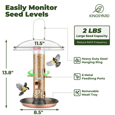 Kingsyard feeder removable base facilitates quick, tool-free cleaning.