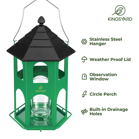Kingsyard weatherproof seed container keeps seeds dry in rain and humidity.