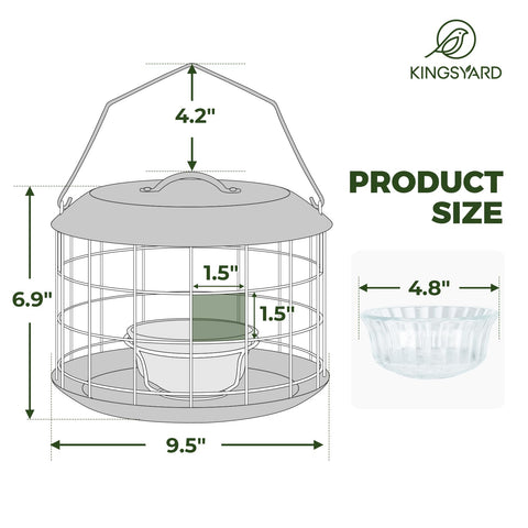 Kingsyard feeder easy-refill lid simplifies replenishing bird food and quick cleaning
