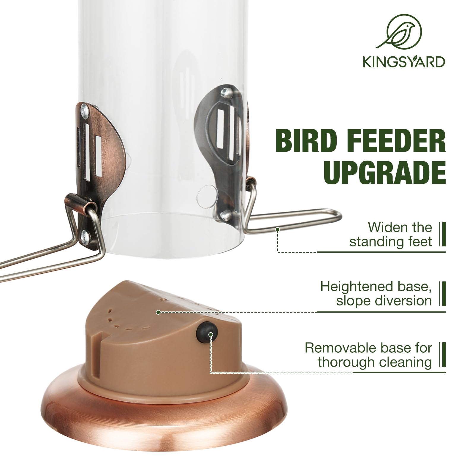 Stable perch upgrade on Kingsyard feeder supports tiny birds