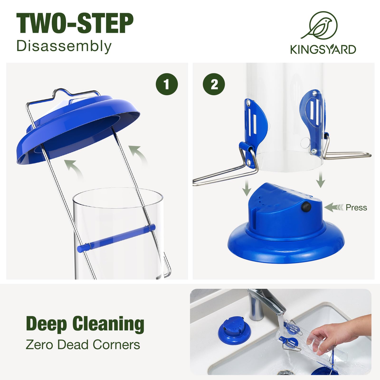 Kingsyard Bluebird Feeder top refill lid for quick refills.