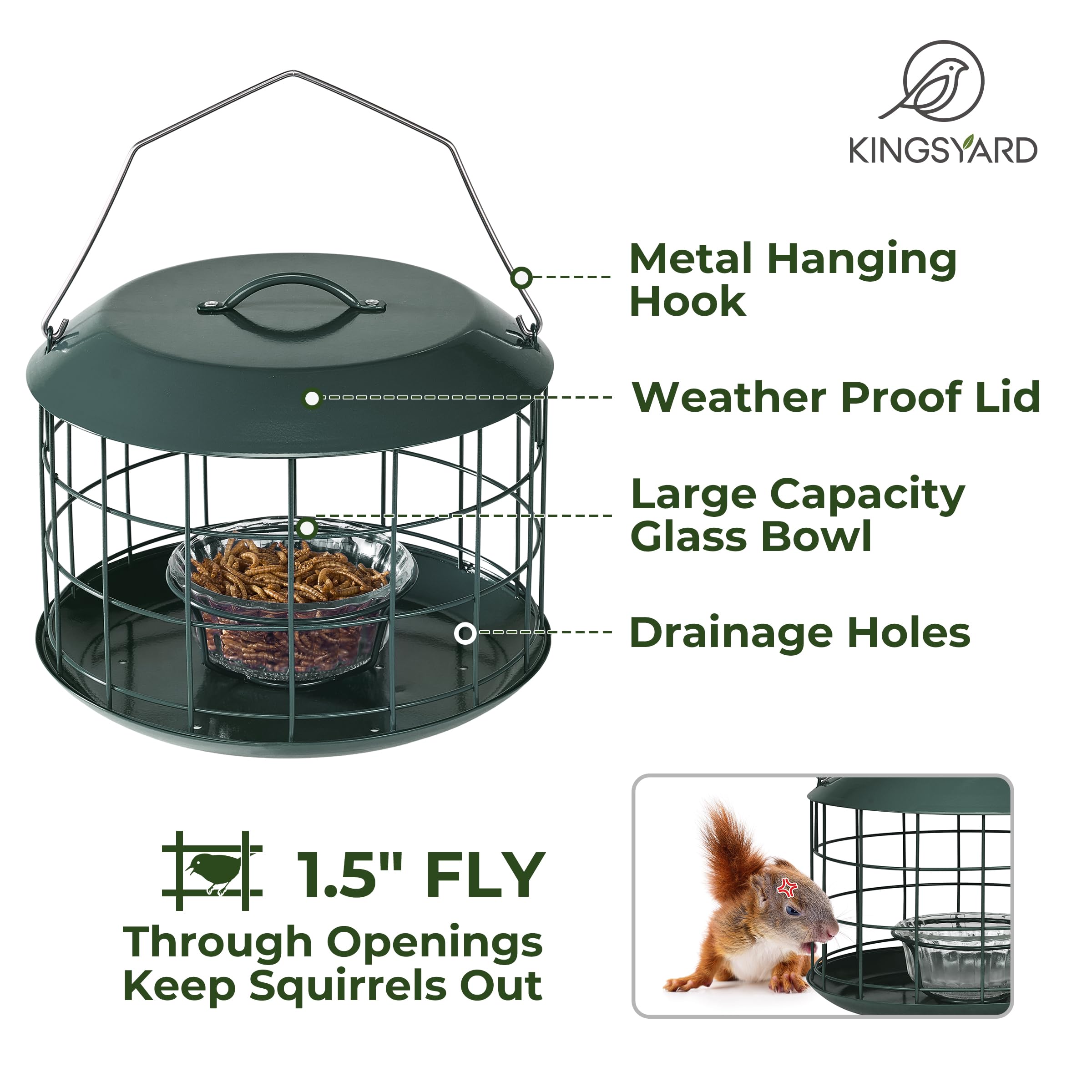 Kingsyard weatherproof feeder withstands wind and rain while inviting more birds to your yard