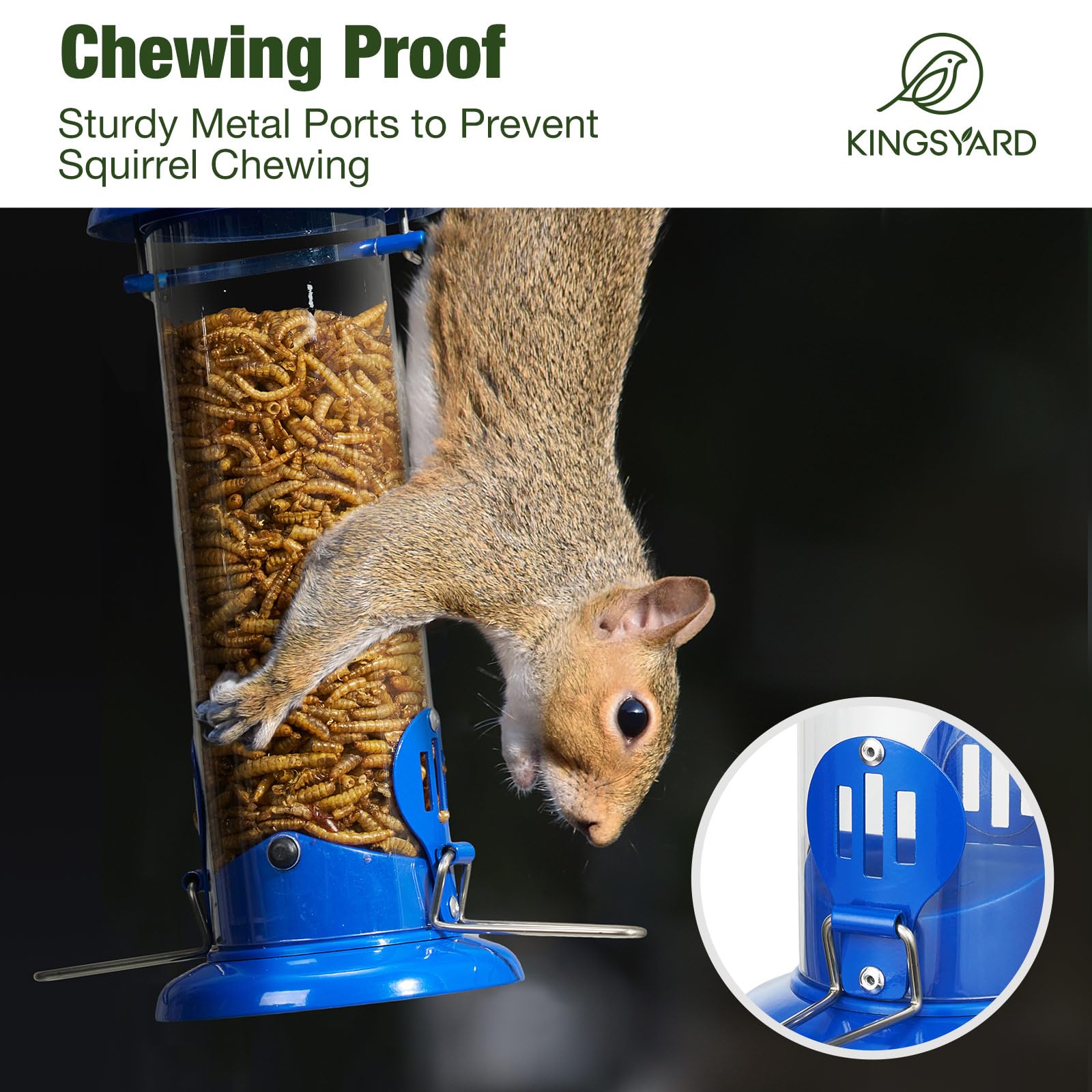 Kingsyard Bluebird Feeder widened perch supports comfortable feeding.