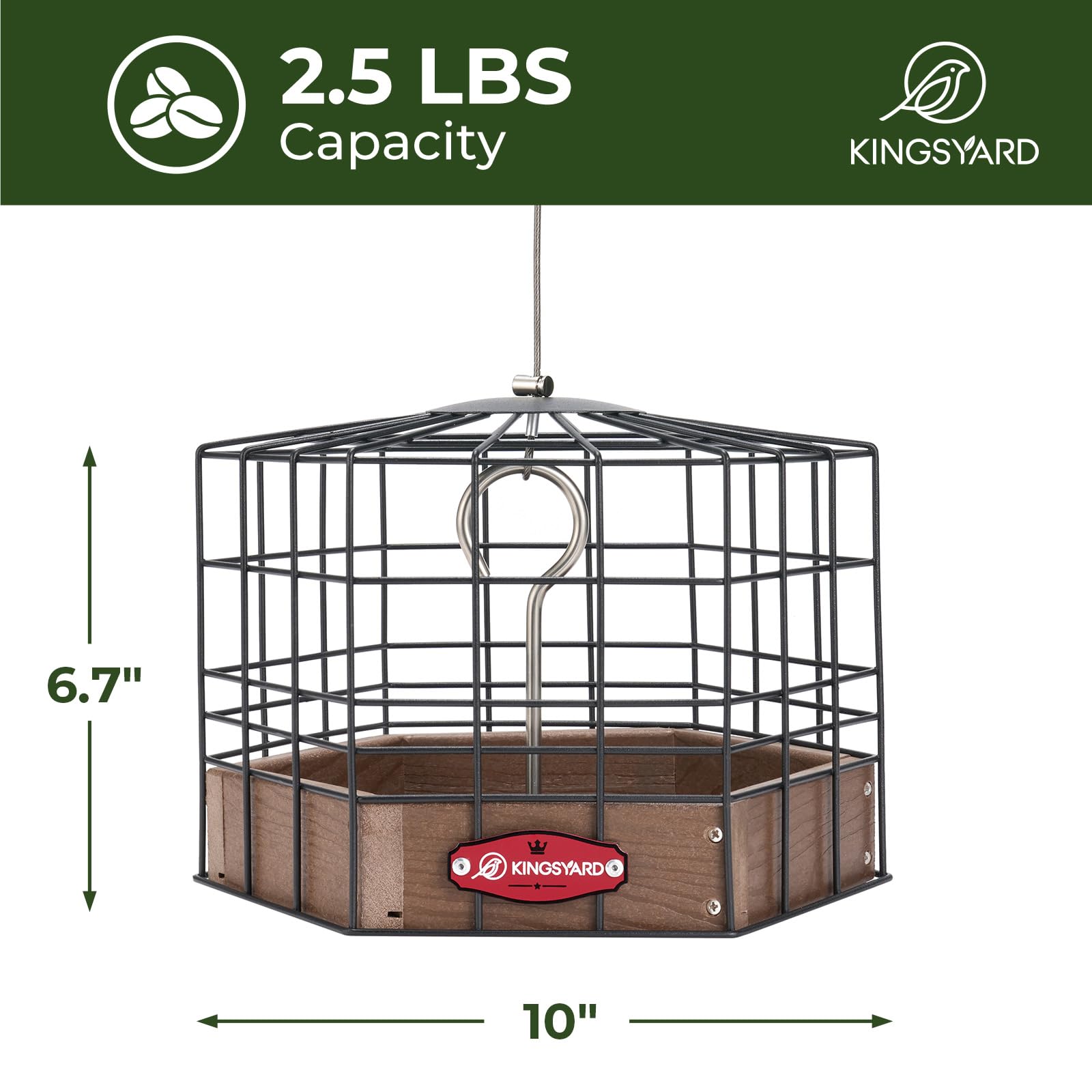 Kingsyard Brown outdoor feeder exterior blends with gardens and trees.