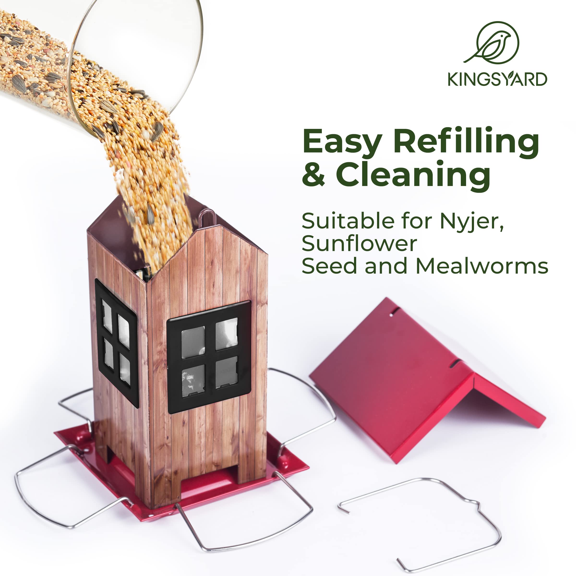 Kingsyard built-in perch and U-shaped design supports comfortable feeding