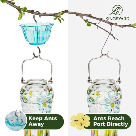 Kingsyard clear nectar reservoir visible through turquoise glass