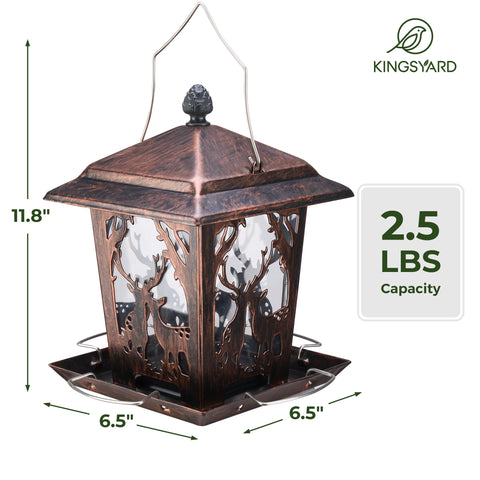 Clear panels allow quick seed level checks and refills.