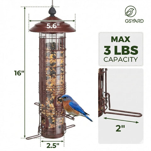 Kingsyard clear tube shows seed levels at a glance for timely refills