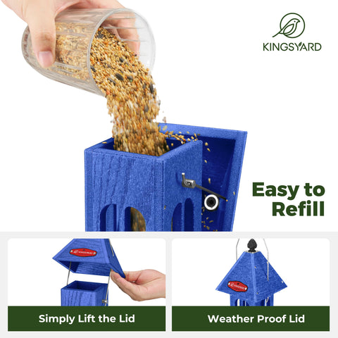 Kingsyard feeder clear windows allow easy monitoring of seed levels