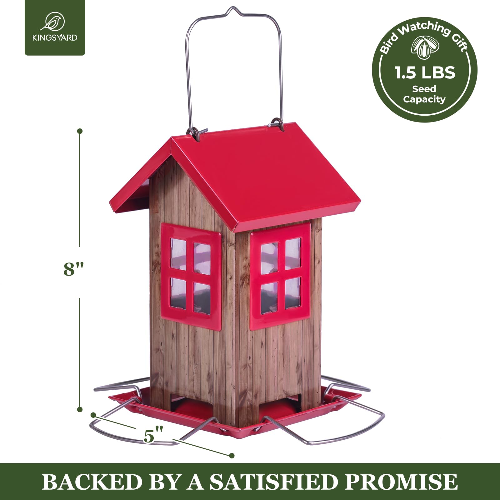 Kingsyard Cute Bird House Feeder Seed Drying with drainage holes keeps seeds fresh