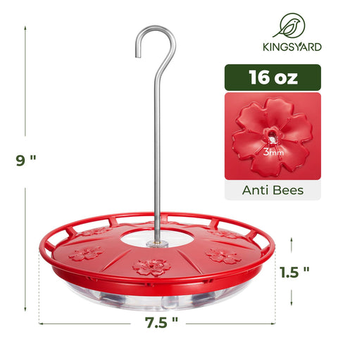 Kingsyard feeder provides 360-degree perches for multiple visits.