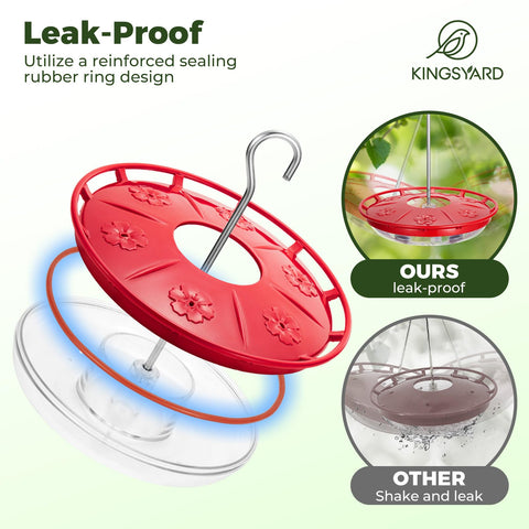 Kingsyard feeder features leak-proof base for mess-free outdoor use.