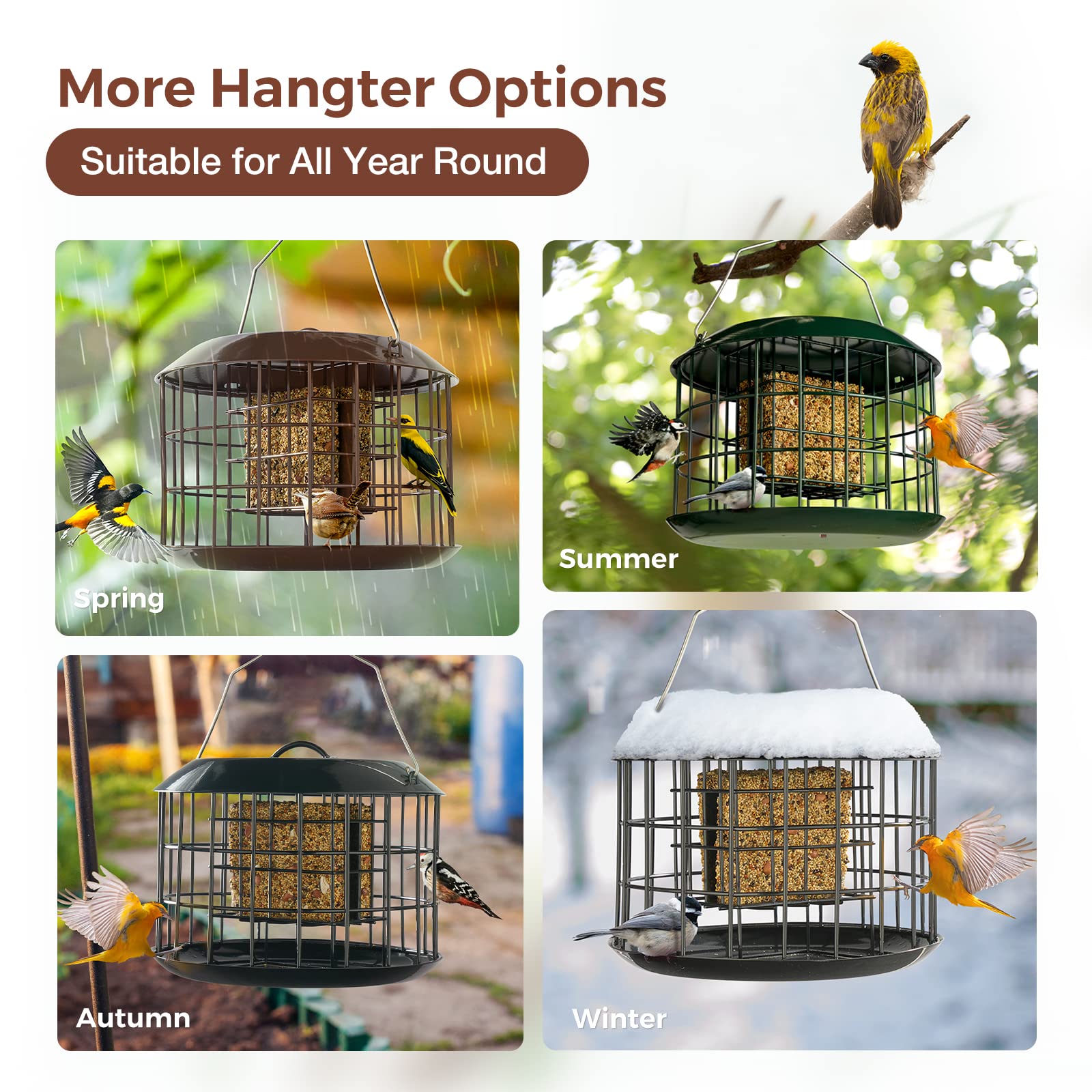 Kingsyard Double Suet Cake Capacity supports more feathered visitors