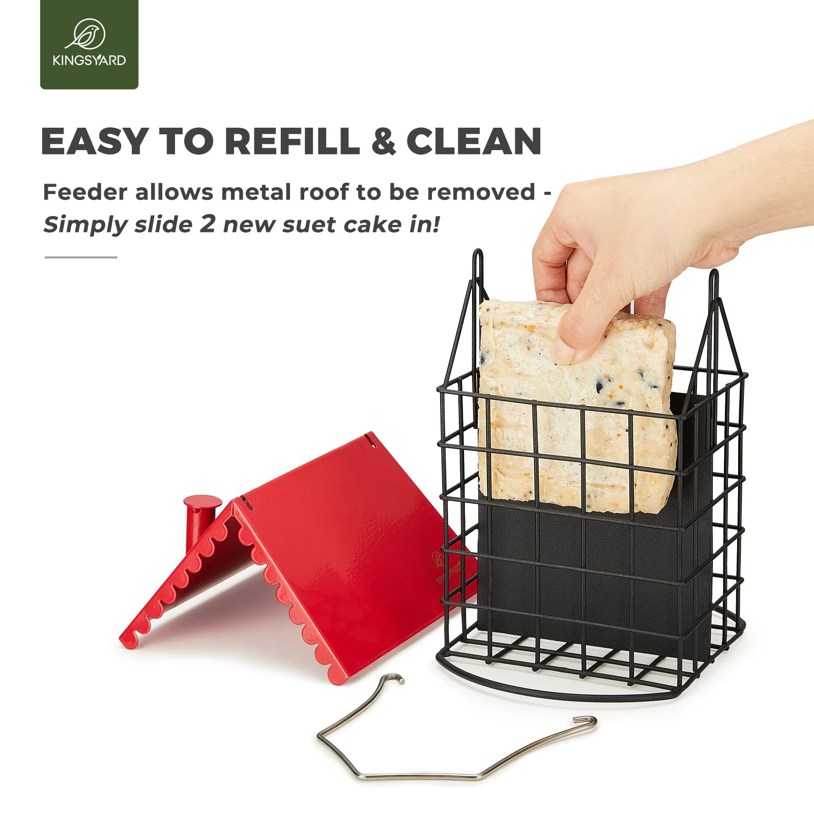 Kingsyard Double Suet Feeder features dual perches for multiple birds