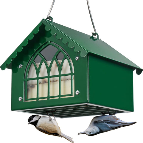 Kingsyard double upside-down suet feeder in use, ideal for woodpeckers and nuthatches.