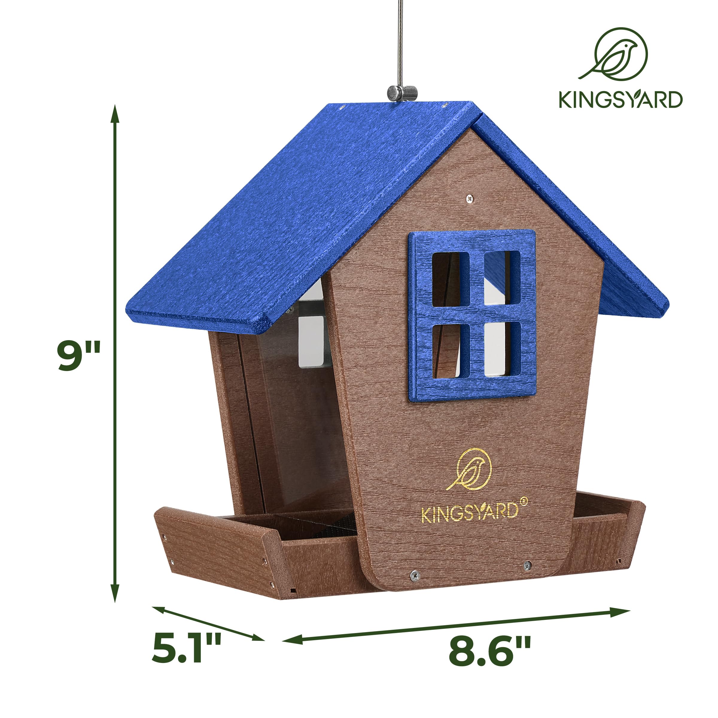 Kingsyard drawcord roof removes easily for refill and cleanings.