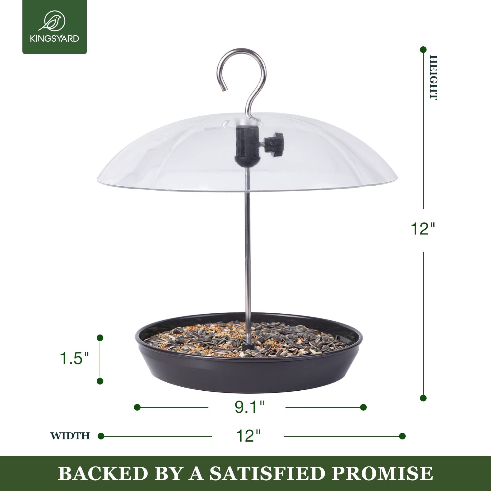 Kingsyard rust-proof metal base provides stable balance in windy conditions.