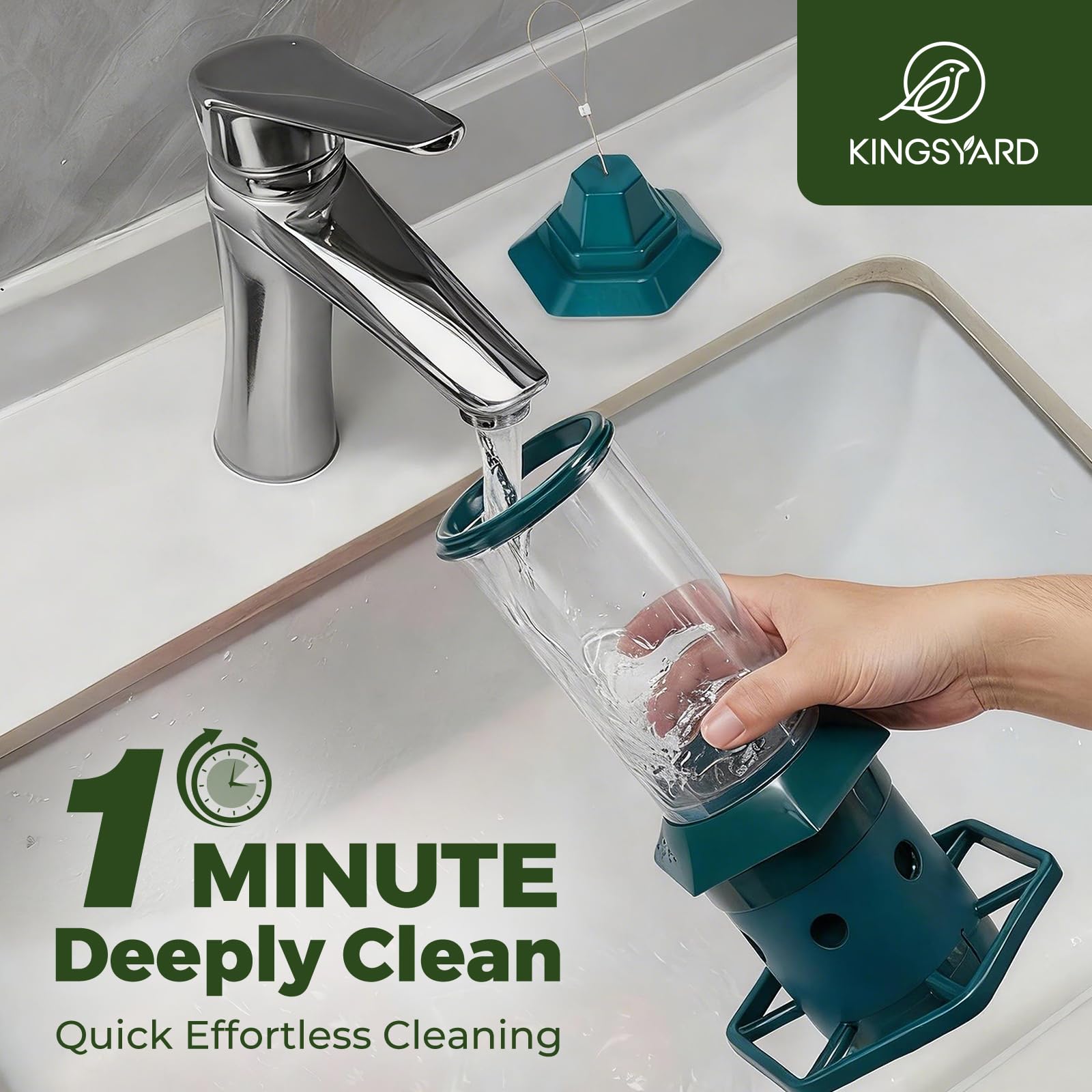Kingsyard easy-refill lid enables quick top-ups without tools.