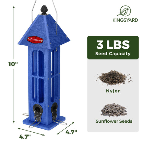 Kingsyard feeder with removable base keeps seeds dry and easy to clean
