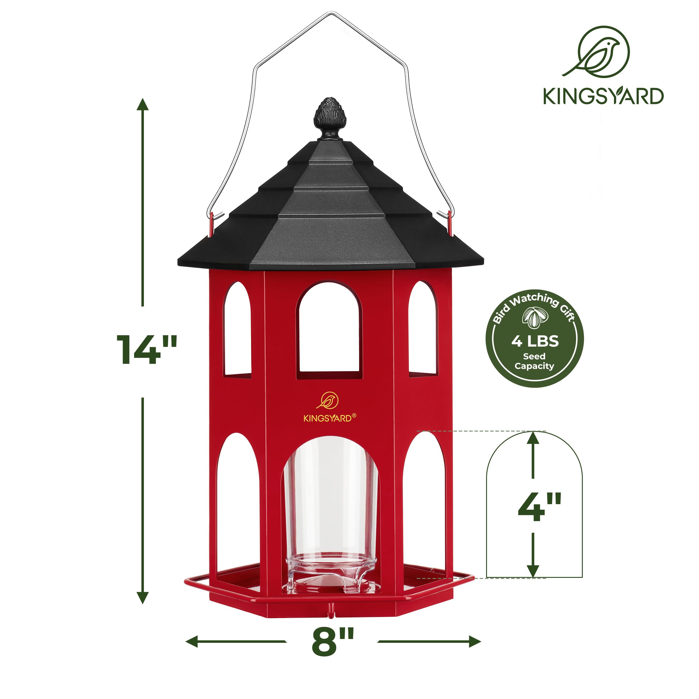 Kingsyard easy-refill top lid simplifies refilling and cleaning.