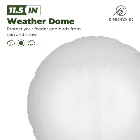 Kingsyard Finch Bird Feeder weather dome shields feed in rain and snow.