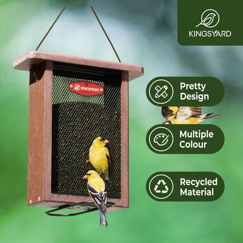 Kingsyard Finch Feeder 360° design supports diverse feeding positions