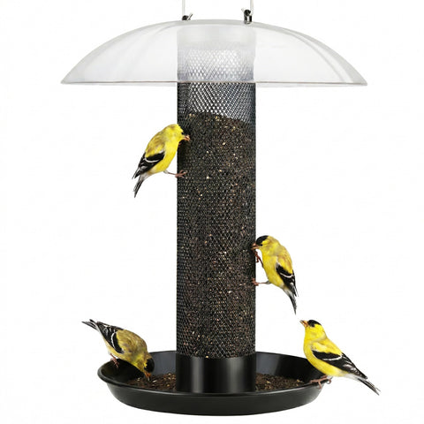 Kingsyard Finch Feeder base tray catches seeds and adds a perch for birds