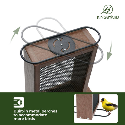 Kingsyard Finch Feeder mesh basket attracts clinging birds like goldfinches