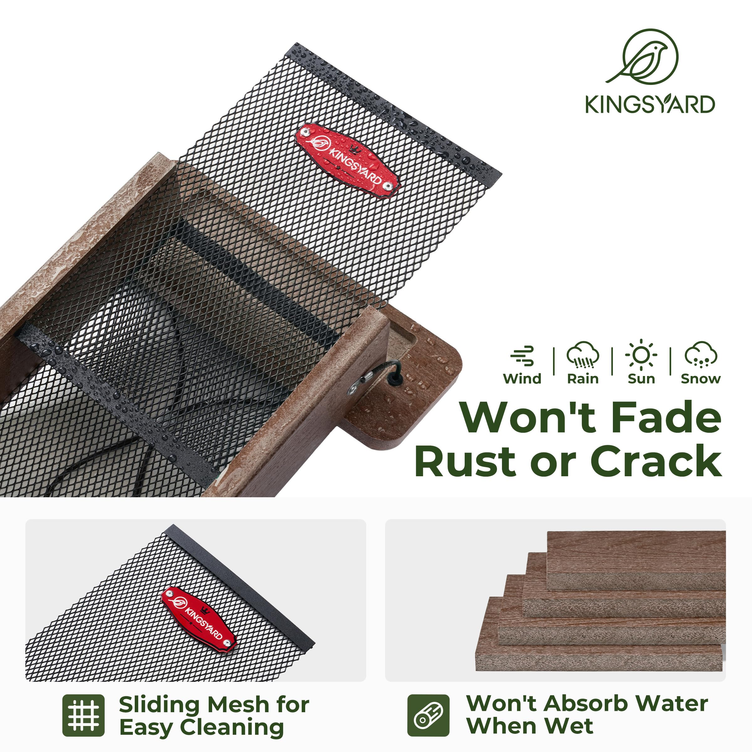 Kingsyard Finch Feeder made from recycled materials for durability