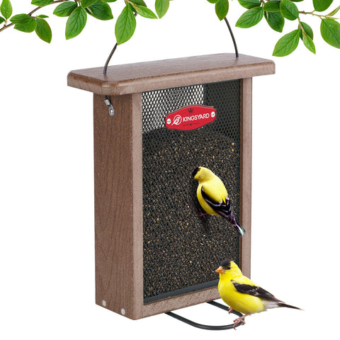 Kingsyard Finch Feeder with top lid for quick one-handed refills