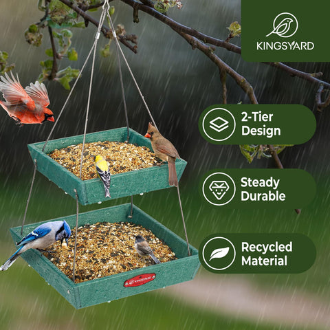 Kingsyard four-chain hanging system prevents spinning and reduces seed loss.