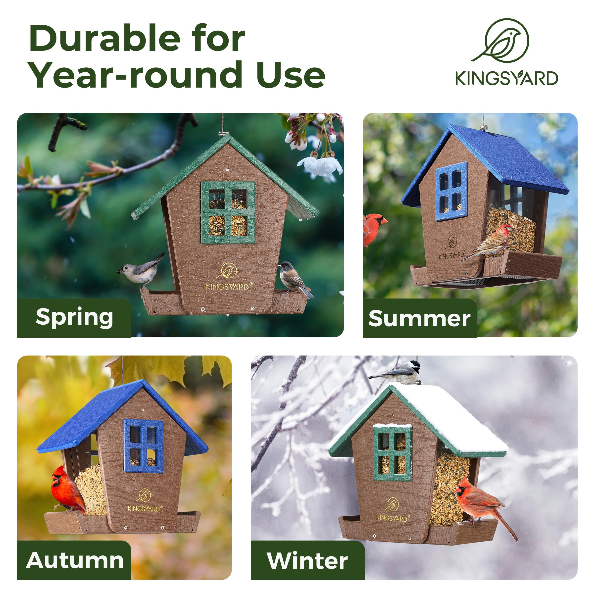 Kingsyard garden decor feeder enhances yard with bird watching appeal.