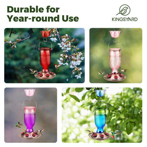 Kingsyard glass feeder adds elegant color to your garden décor