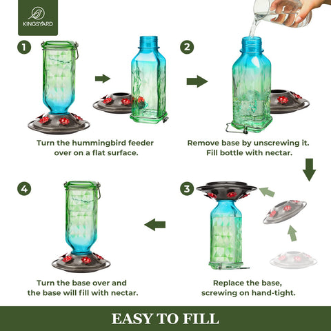 Kingsyard glass hummingbird feeder gift-ready for bird lovers