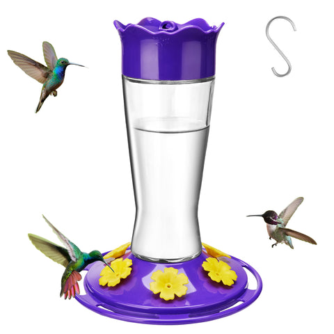 Kingsyard glass hummingbird feeder with six ports for outdoor feeding