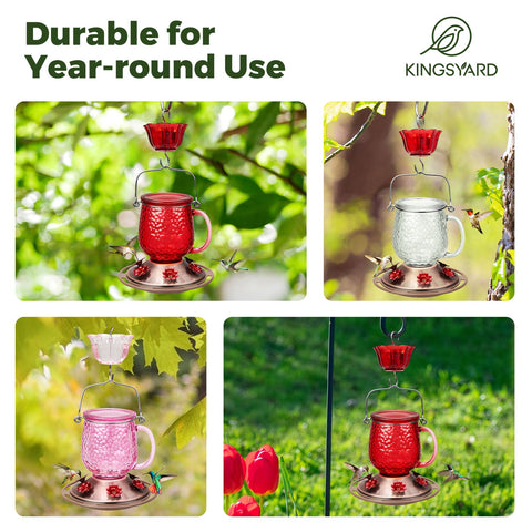 Ruby-throated hummingbirds will appreciate this nectar-friendly feeder.