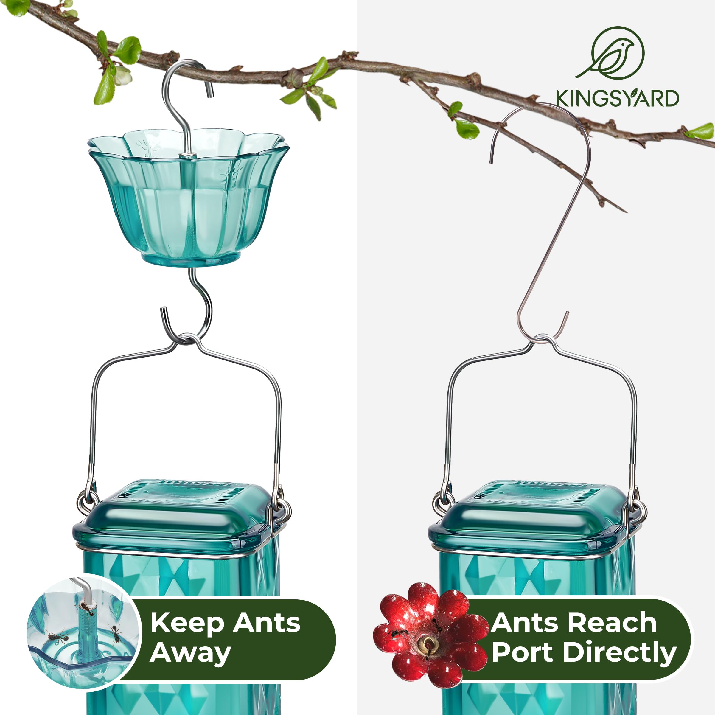 Kingsyard feeder with wide-mouth bottle for easy filling and cleaning