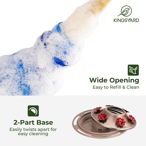 Kingsyard wide-mouth design simplifies filling and cleaning after outdoor use